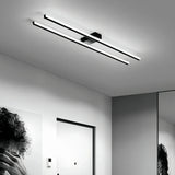 Plafonnier couloir design moderne linéaire LED en métal