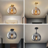 Plafonnier couloir en verre LED scandinave