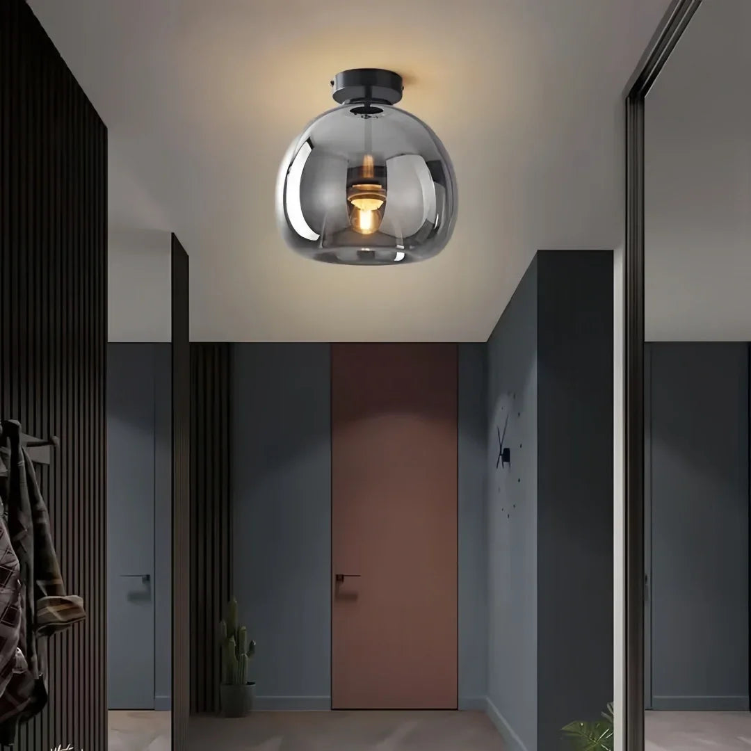 Plafonnier couloir en verre LED scandinave
