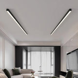 Plafonnier linéaire noir minimaliste LED dimmable en métal pour salon