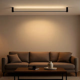 Plafonnier linéaire noir minimaliste LED dimmable pour salon