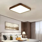 Plafonnier scandinave bois LED dimmable pour chambre