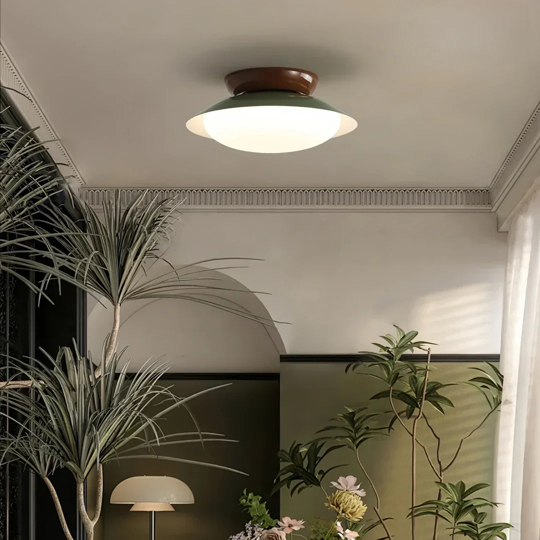 Plafonnier semi encastré mid century dimmable pour couloir