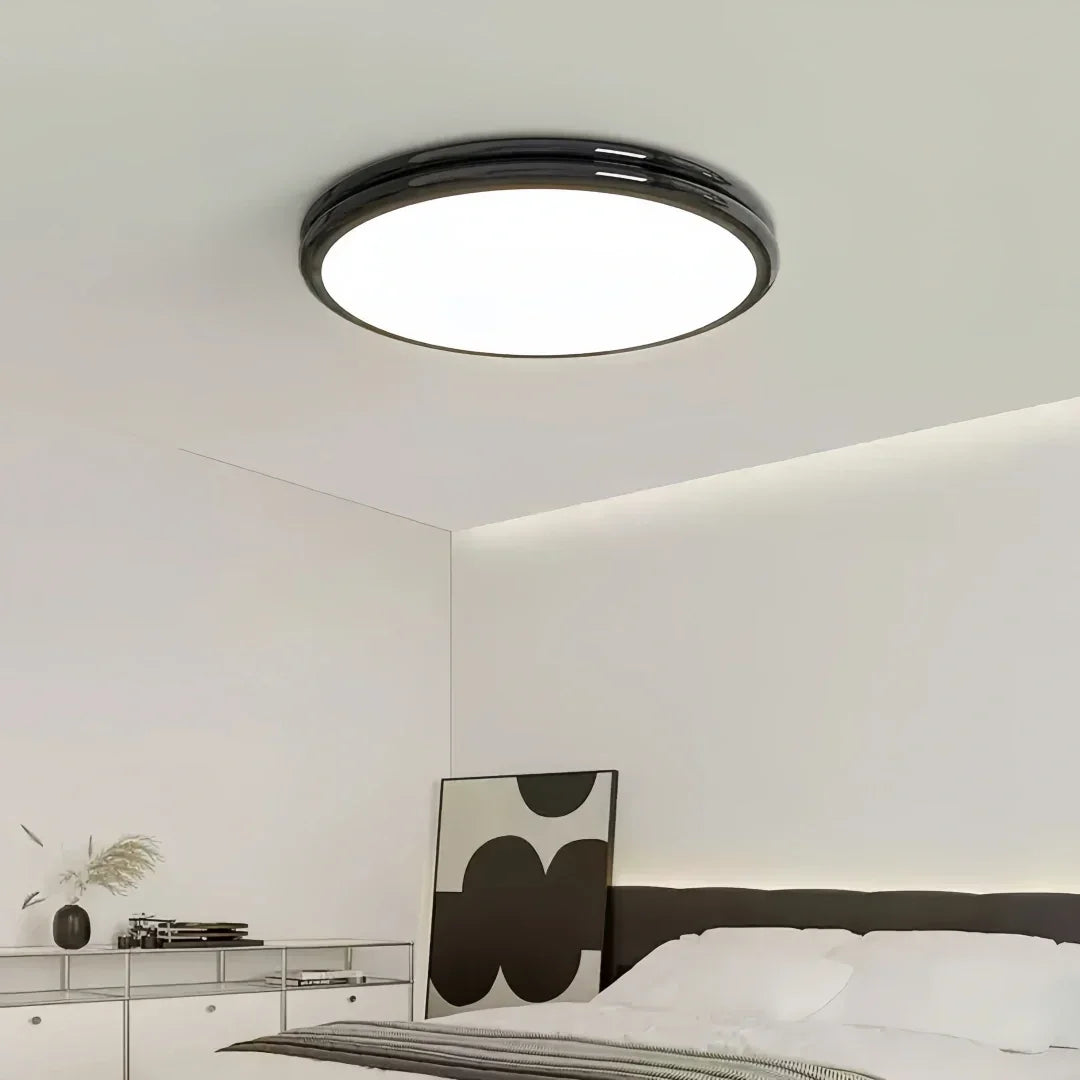 Plafonnier rond scandinave LED dimmable pour chambre