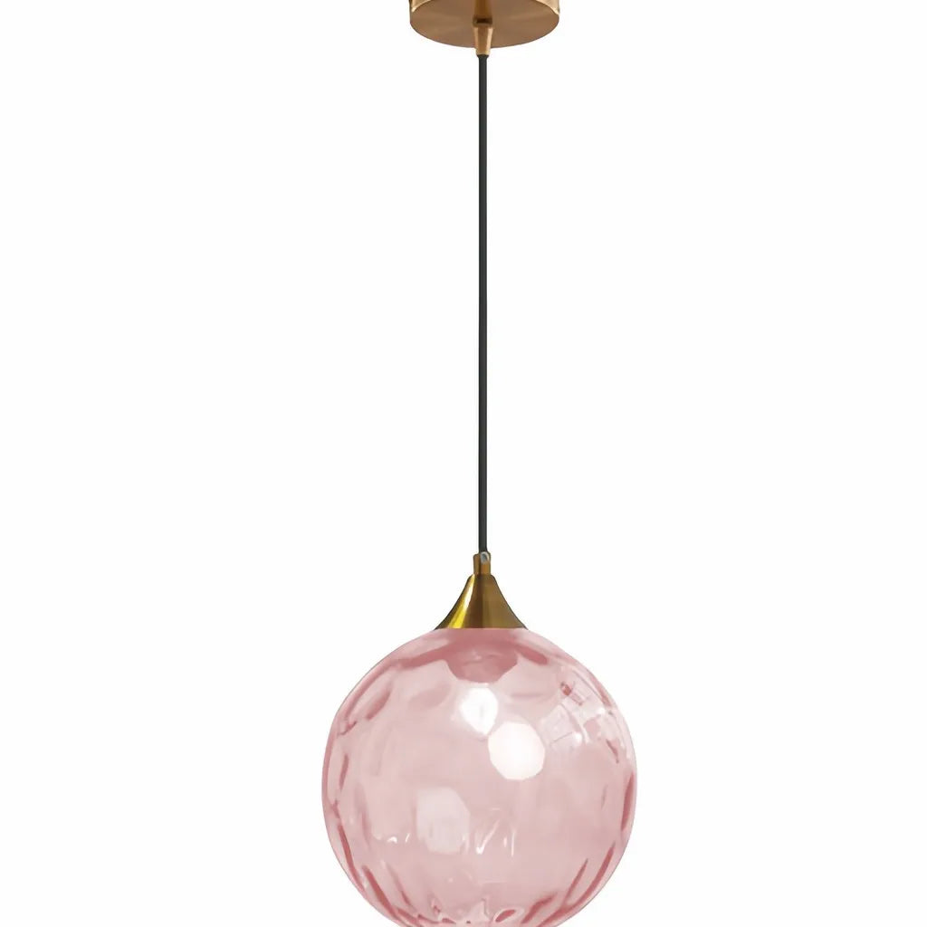 Suspension Boule en Verre Coloré Design Moderne pour Salle à Manger