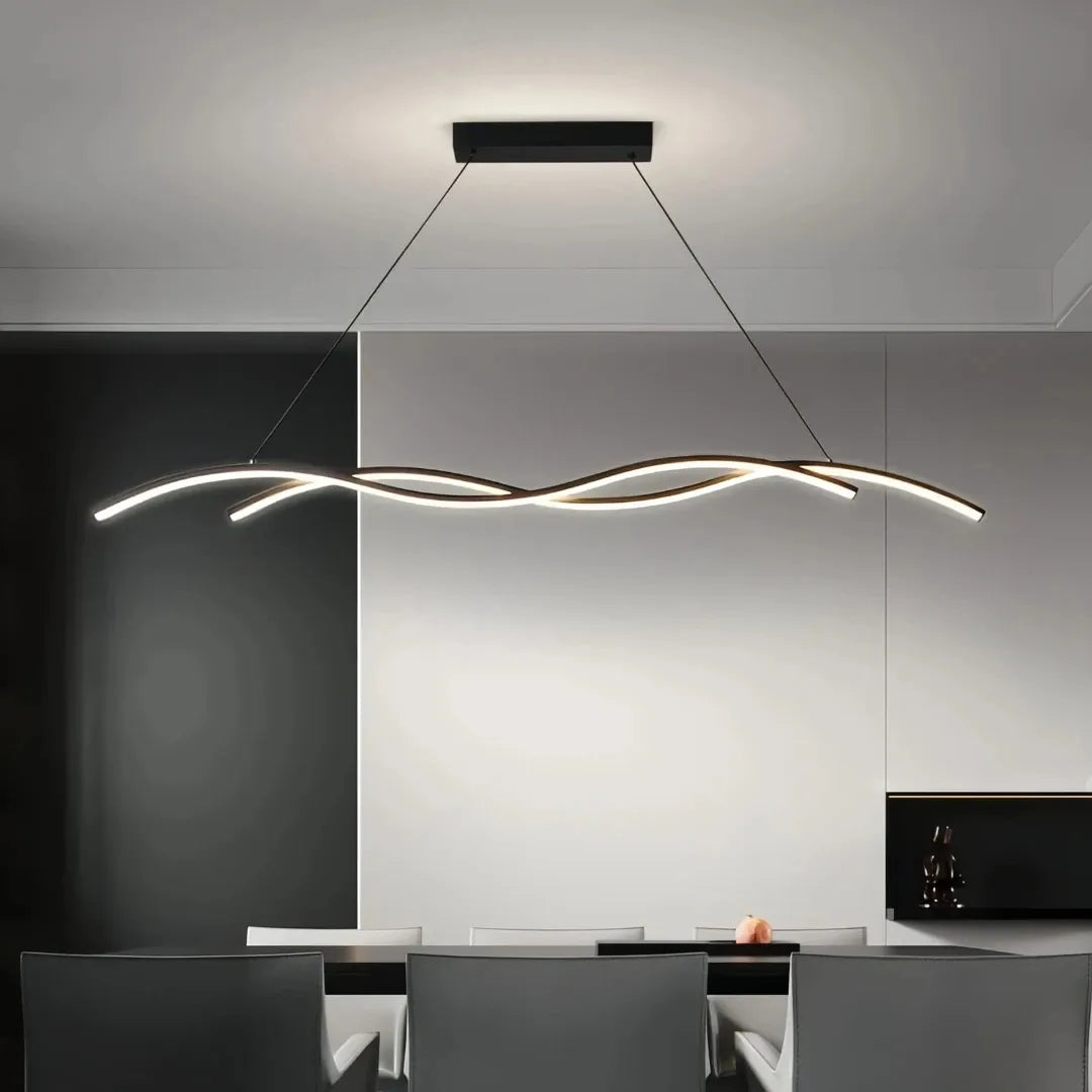 Suspension LED vague minimaliste dimmable pour salle à manger