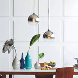 Suspension boule en verre dégradé moderne LED pour salle à manger
