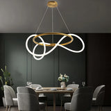 Suspension design moderne anneau LED dimmable en silicone flexible pour salle à manger