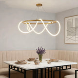 Suspension design moderne anneau LED dimmable en silicone flexible pour salle à manger