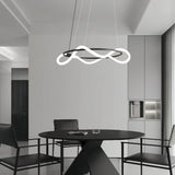 Suspension design moderne anneau LED dimmable en silicone flexible pour salle à manger