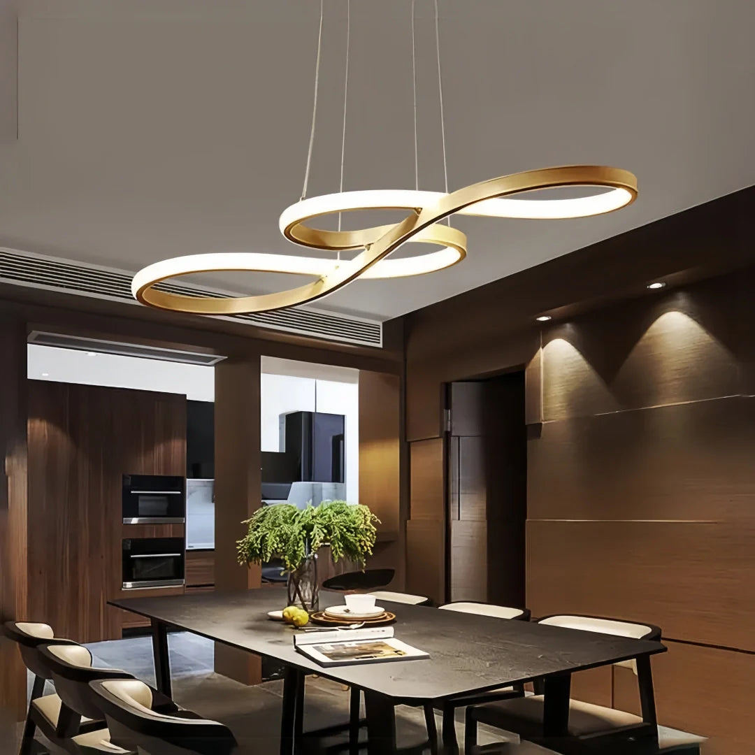 Suspension design moderne note musicale dimmable pour salle à manger
