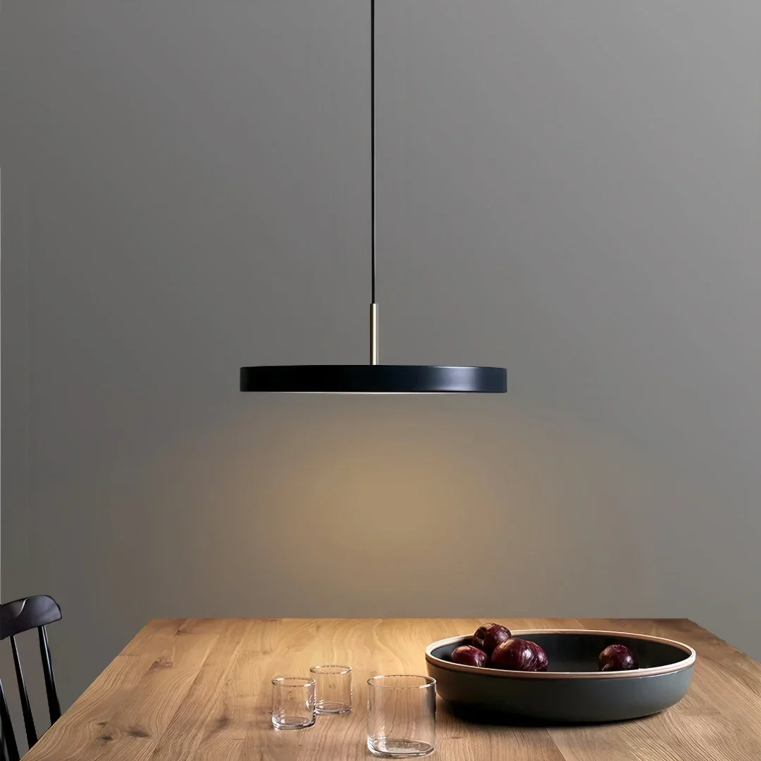 Suspension disque moderne LED dimmable pour salle à manger
