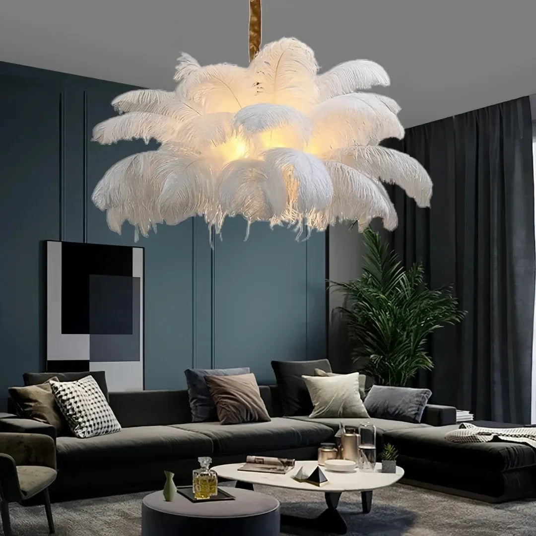 Suspension en plume de style scandinave pour salon