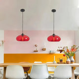 Suspension en verre coloré ovale moderne réglable en hauteur salle à manger