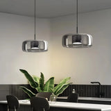 Suspension en verre moderne LED à hauteur réglable pour salle à manger