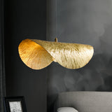 Suspension feuille en laiton design moderne à hauteur réglable pour salle à manger