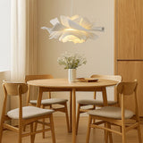 Suspension fleur blanche moderne LED dimmable pour salle à manger