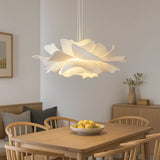 Suspension fleur blanche moderne LED dimmable pour salle à manger