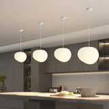 Suspension galet blanc moderne à LED dimmable pour salle à manger