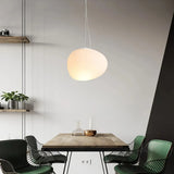 Suspension galet blanc moderne à LED dimmable pour salle à manger