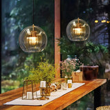 Suspension globe en verre moderne réglable en hauteur pour salle à manger