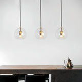 Suspension globe en verre moderne réglable en hauteur pour salle à manger