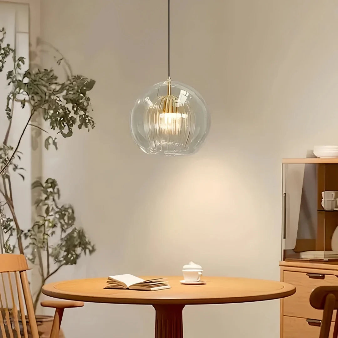 Suspension globe en verre moderne réglable en hauteur pour salle à manger