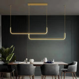 Suspension linéaire LED minimaliste en métal dimmable pour salle à manger