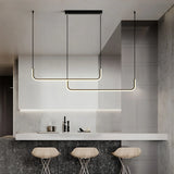 Suspension linéaire LED minimaliste en métal dimmable pour salle à manger