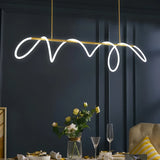 Suspension linéaire en silicone flexible moderne LED dimmable pour salle à manger