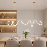 Suspension linéaire en silicone flexible moderne LED dimmable pour salle à manger