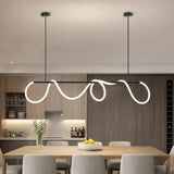 Suspension linéaire en silicone flexible moderne LED dimmable pour salle à manger