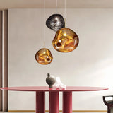 Suspension moderne effet lave en acrylique réglable en hauteur pour salle à manger