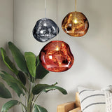 Suspension moderne effet lave en acrylique réglable en hauteur pour salle à manger