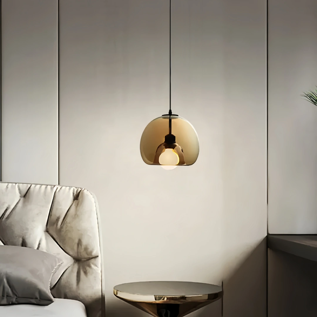 Suspension moderne en verre LED à hauteur réglable pour salle à manger