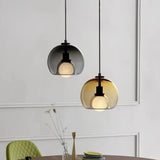 Suspension moderne en verre LED à hauteur réglable pour salle à manger