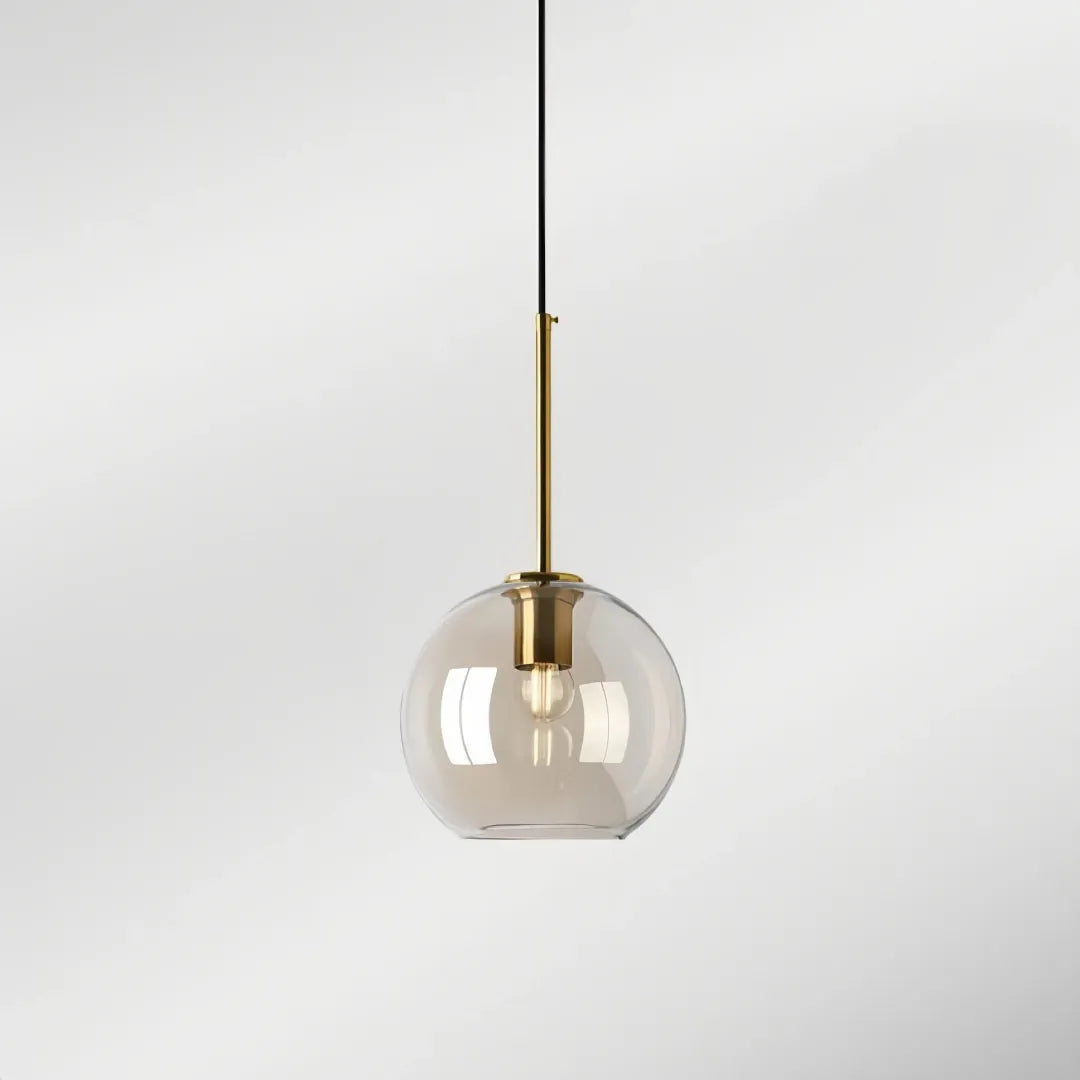 Suspension nordique en verre et métal LED à hauteur réglable pour salle à manger