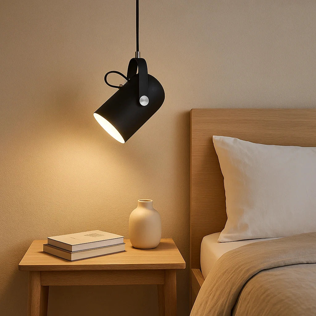 Suspension nordique orientable Macaron LED en métal pour chevet