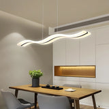 Suspension ondulée moderne LED dimmable en acrylique pour salle à manger