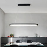 Suspension ovale moderne LED dimmable pour salle à manger