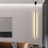 Suspension linéaire noire minimaliste LED dimmable pour chevet