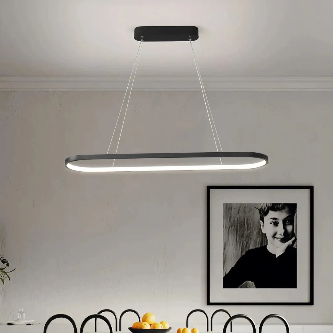 Suspension ovale moderne LED dimmable pour salle à manger