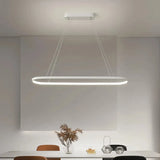 Suspension ovale moderne LED dimmable pour salle à manger