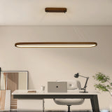 Suspension ovale scandinave en bois LED dimmable pour salle à manger