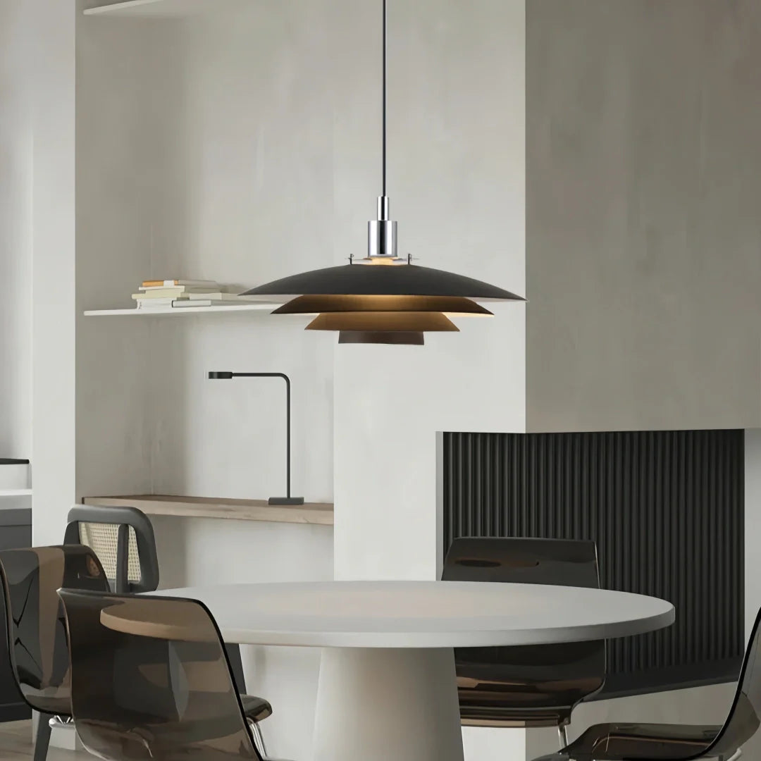 Suspension scandinave design LED en métal à hauteur réglable pour salle à manger