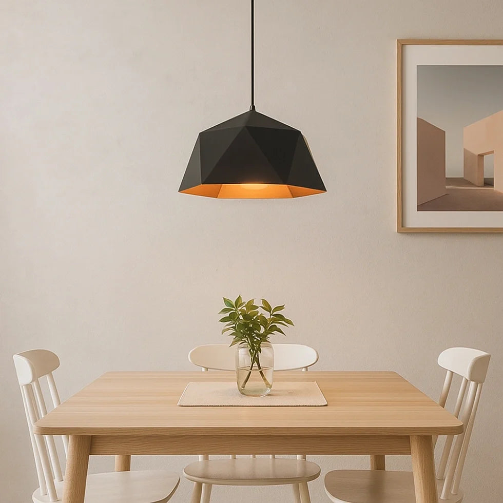 Suspension scandinave macaron géométrique en fer pour salle à manger