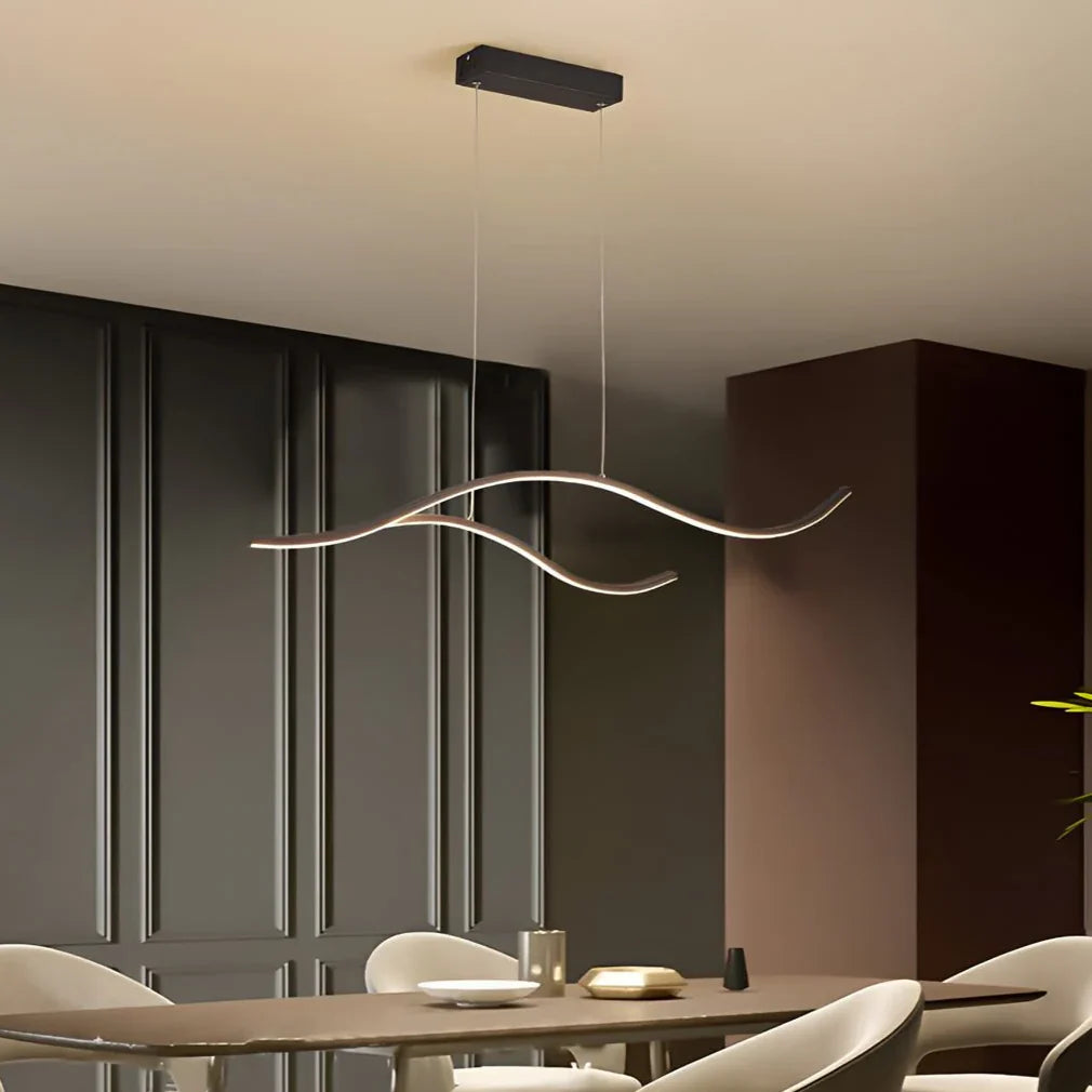 Suspension vague LED moderne dimmable pour salle à manger