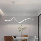Suspension vague design moderne LED dimmable en métal pour salle à manger