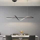 Suspension vague design moderne LED dimmable en métal pour salle à manger