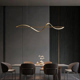 Suspension vague design moderne LED dimmable en métal pour salle à manger